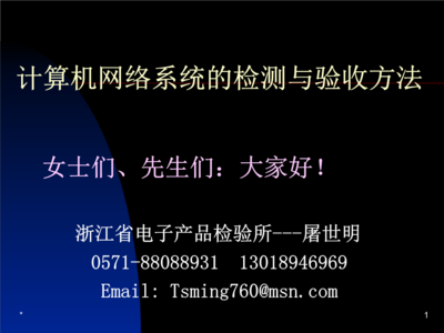 計算機網(wǎng)絡(luò)系統(tǒng)的檢測與驗收方法